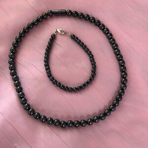 2pc Hematite Bracelet & Necklace 2pc Bundle! Healing! Healthy Spiritual! Black